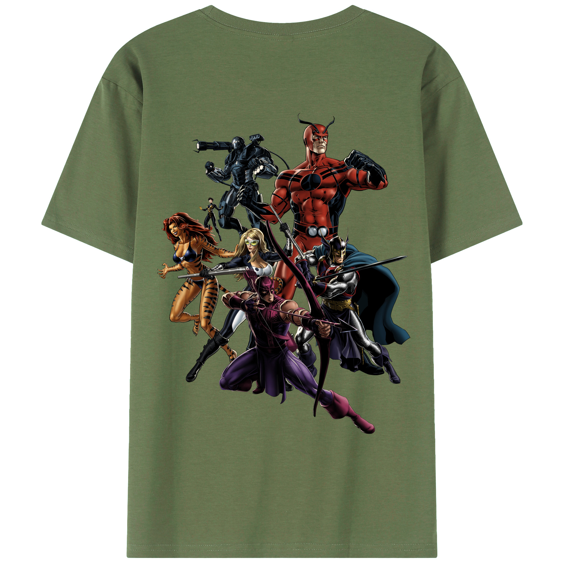（画像用） アベンジャーズ The Avengers 綿100％ メンズ半袖Tシャツ（バックプリント） 通気性